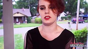 short haired redhead marla deepthroats bends over for wet pussy creampie