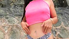 whoops i meant this cute bikini beauty dances flashes chills public beach style