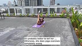 Yoga babe bends for classroom pov pounding after hot session