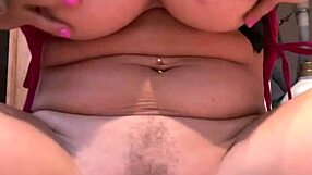 Horny big tits lenushka fucks giant vibrators deep in shaved squirting pussy.