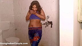 indian college babe showers nude dances fingering