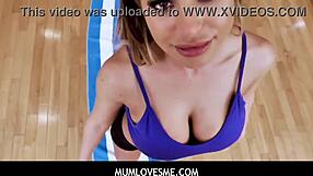 Yoga STEPMOM Brooklyn Chase STRETCHES for stepson