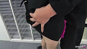 japanese secretary's saggy tits bounce as coworker rips pantyhose for rough office creampie ride