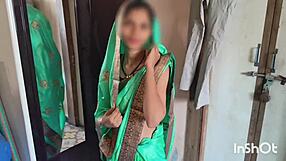 village bhabhi shivani strips green saree teasing