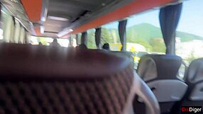 Crazy Cock Flash on Bus. Teen Girl Milks His Cum