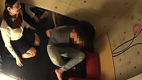 Japanese Busty Schoolgirl Gets Secret Massage on Huge Natural Tits