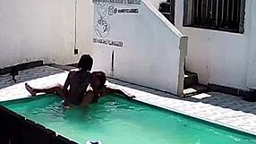 hey caught my neighbor banging black guy by the pool with her hubby watching