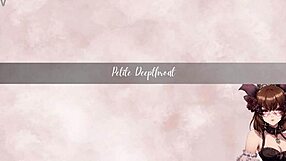 Tied submissive petite takes rough double blowjob facefuck and creampie!