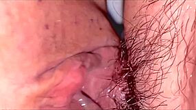 close-up on this amateur wife's shaved pink pussy 151 days post-virginity loss during homemade fuck