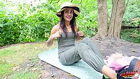 german scout jenny stella chats then bends for hard anal pounding in berlin