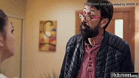 host's pressuring this teen tourist to fuck him hard