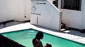 hey caught my neighbor banging black guy by the pool with her hubby watching