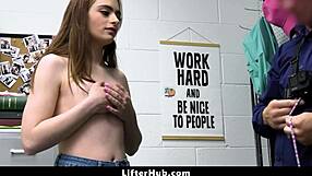 Hot 18+ Shoplifter Teen Submits to Perverted LP Officer's Demands