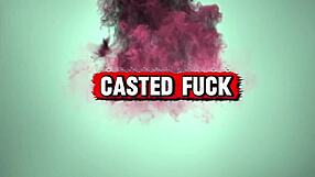 Girlfriend waits on bed in sexy outfit after my bathroom break