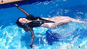 wet pussy thrills as jessica bunny's petite latina body swims underwater