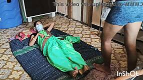 village bhabhi shivani strips green saree teasing