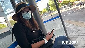 Torbe catches la chilena camila bow bends over bedroom takes small cock interracial doggystyle cum swallow