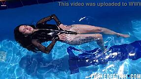 wet pussy thrills as jessica bunny's petite latina body swims underwater