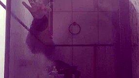 curvy ebony stepmom bends over in bathroom for huge cock pounding