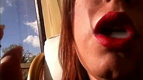 Tina Snua Sexy BBW Smokes Cork Cigarette with Drifts Snap Inhales Double Pumping Nose Exhales