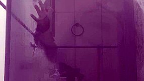 curvy ebony stepmom bends over in bathroom for huge cock pounding