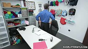 Redhead milf amber dawn fucks cop after shoplifting bust