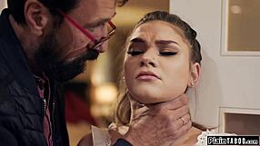 host's pressuring this teen tourist to fuck him hard