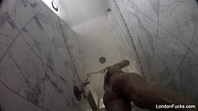 why does london keyes' shower turn into big tits pussy tease masturbation show?