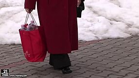 Busty Granny Effie Dives Tongue into Teen's Juicy Beaver