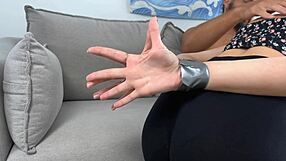 Moms friend bound hands thrives sucking deepthroat on teen's cock