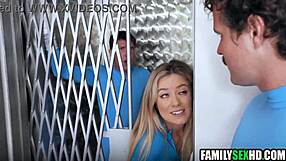 stepdad and stepbro fuck fantastic stepdaughter 3some wild!