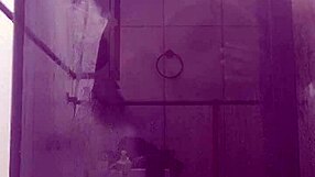 curvy ebony stepmom bends over in bathroom for huge cock pounding