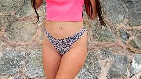 whoops i meant this cute bikini beauty dances flashes chills public beach style