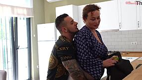 hot naughty girl seduces stepmom's lover then both deepthroat his monster cock cum swapping facials