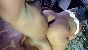 I spot my curvy Ethiopian BBW neighbor and we dive into hardcore doggystyle with her big black clit spread wide for monster cock pounding till orgasm