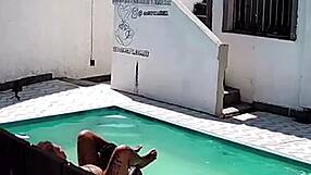hey caught my neighbor banging black guy by the pool with her hubby watching