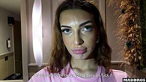 Belgian friend's skinny young sister fucked rough anal double penetration in public restrooms outdoors