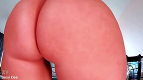 my oiled big ass bounces wildly while riding that thick dildo sensually