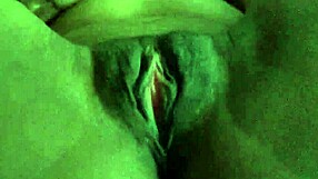 Bold ebony cutie rips stockings for sensual masturbation striptease
