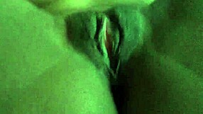 Bold ebony cutie rips stockings for sensual masturbation striptease