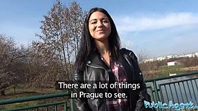 Public Agent Fucks Russian Waitress Hard Outdoors for Cash