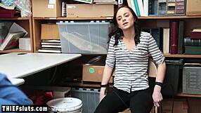 Will tied teen thief Kylie take LP officer's huge cock rough?