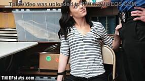 Will tied teen thief Kylie take LP officer's huge cock rough?