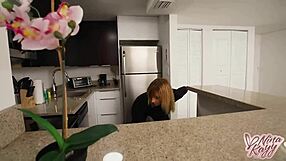 Spy Sara Jay films cheating BBC bull ravaging blonde Nina Kayy's big tits and pussy