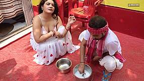 doodhwala sneaks in and pounds horny desi bhabhiji outdoors sans husband in hindi