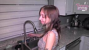 stepdad seth creampies breezy bri's tight 18yo pussy on the bed