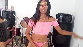 White bitch or brunette whore dances hotter with weird vaginas!