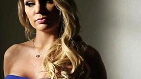 a busty cutie model rides in a steamy spooning scene till the big finish