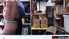 Ebony Teen Thief's Cameltoe Pussy Punished by Big Black Cock Glasses Fuck