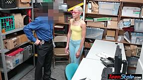 Ebony Teen Thief's Cameltoe Pussy Punished by Big Black Cock Glasses Fuck